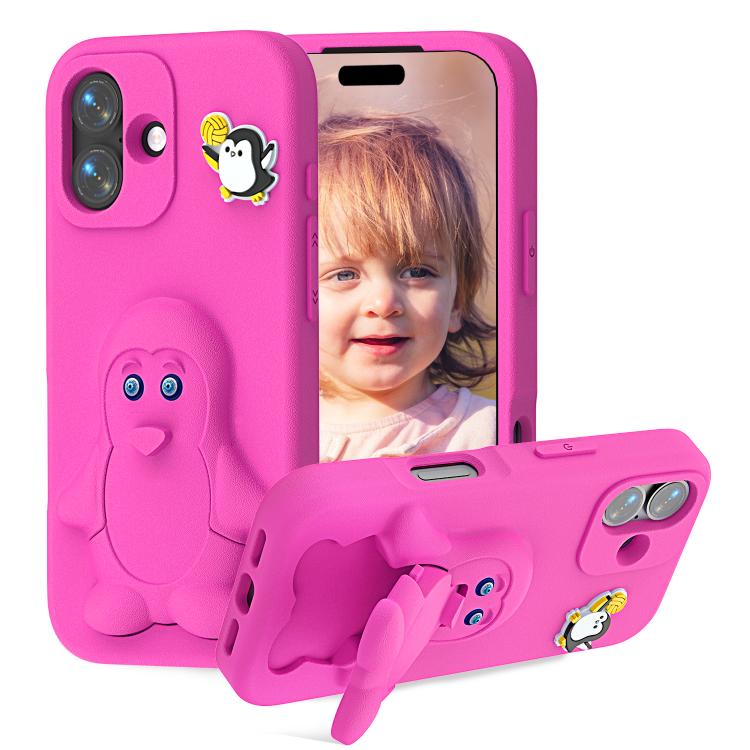 企鵝寶寶 EVA 防震手機殼附支架，適用於 iPhone 17 Pro Max、iPhone 17 Pro、iPhone 17、iPhone Air、iPhone 16 Pro Max、iPhone 16 Pro、iPhone 16、iPhone 15 Pro Max