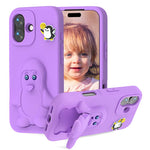 企鵝寶寶 EVA 防震手機殼附支架，適用於 iPhone 17 Pro Max、iPhone 17 Pro、iPhone 17、iPhone Air、iPhone 16 Pro Max、iPhone 16 Pro、iPhone 16、iPhone 15 Pro Max