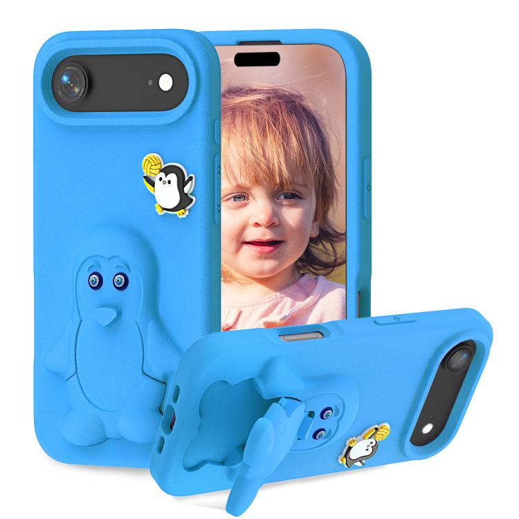 企鵝寶寶 EVA 防震手機殼附支架，適用於 iPhone 17 Pro Max、iPhone 17 Pro、iPhone 17、iPhone Air、iPhone 16 Pro Max、iPhone 16 Pro、iPhone 16、iPhone 15 Pro Max
