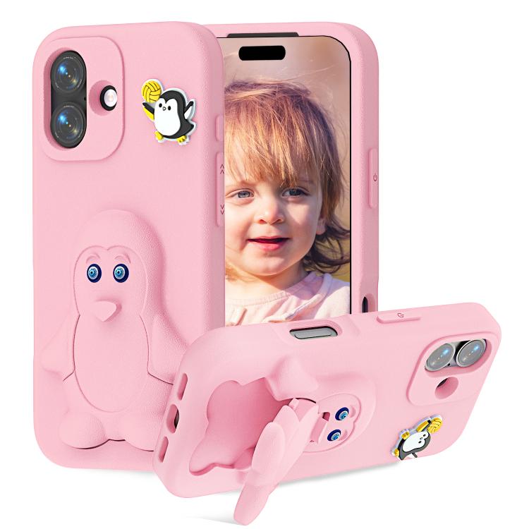 企鵝寶寶 EVA 防震手機殼附支架，適用於 iPhone 17 Pro Max、iPhone 17 Pro、iPhone 17、iPhone Air、iPhone 16 Pro Max、iPhone 16 Pro、iPhone 16、iPhone 15 Pro Max