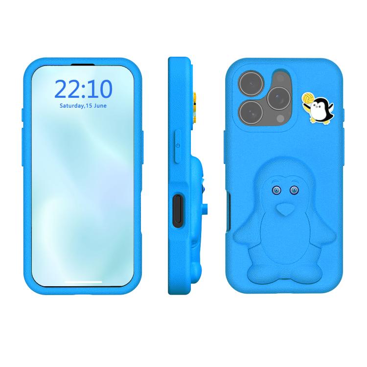 企鵝寶寶 EVA 防震手機殼附支架，適用於 iPhone 17 Pro Max、iPhone 17 Pro、iPhone 17、iPhone Air、iPhone 16 Pro Max、iPhone 16 Pro、iPhone 16、iPhone 15 Pro Max
