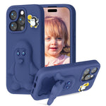 企鵝寶寶 EVA 防震手機殼附支架，適用於 iPhone 17 Pro Max、iPhone 17 Pro、iPhone 17、iPhone Air、iPhone 16 Pro Max、iPhone 16 Pro、iPhone 16、iPhone 15 Pro Max