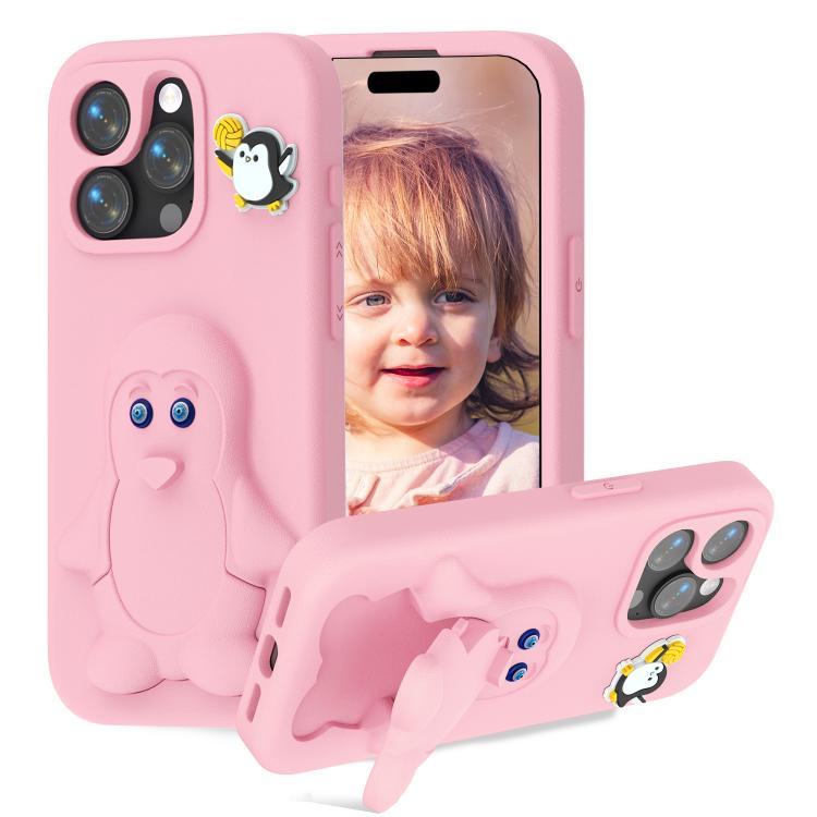 企鵝寶寶 EVA 防震手機殼附支架，適用於 iPhone 17 Pro Max、iPhone 17 Pro、iPhone 17、iPhone Air、iPhone 16 Pro Max、iPhone 16 Pro、iPhone 16、iPhone 15 Pro Max