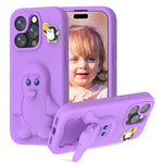 企鵝寶寶 EVA 防震手機殼附支架，適用於 iPhone 17 Pro Max、iPhone 17 Pro、iPhone 17、iPhone Air、iPhone 16 Pro Max、iPhone 16 Pro、iPhone 16、iPhone 15 Pro Max