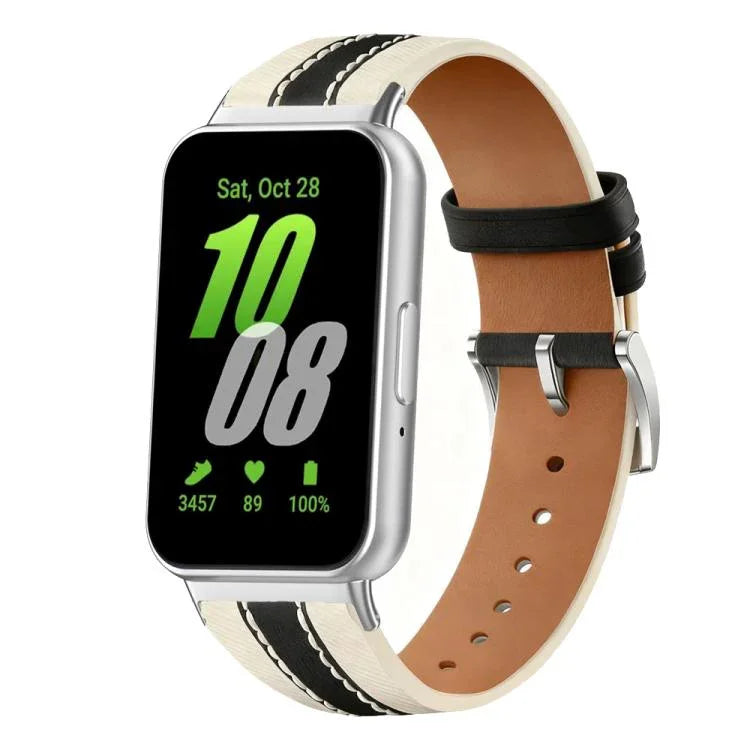 真皮撞色馬鞍錶帶，適用於 Samsung Watch Galaxy Fit3