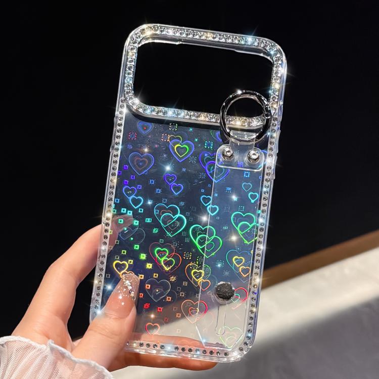 水鑽閃粉手腕帶支架手機殼，適用於iPhone 17 Pro Max
