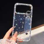 水鑽閃粉手腕帶支架手機殼，適用於iPhone 17 Pro Max