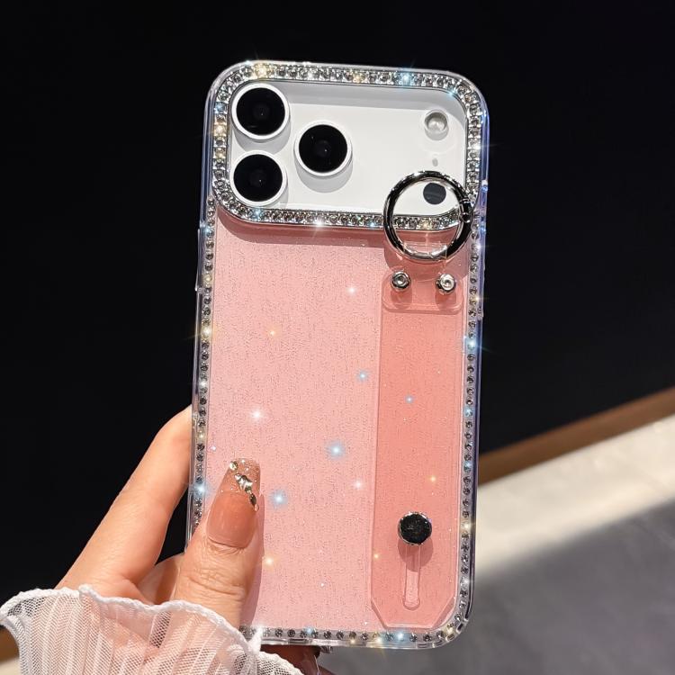 水鑽閃粉手腕帶支架手機殼，適用於iPhone 17 Pro Max