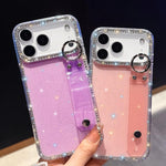 水鑽閃粉手腕帶支架手機殼，適用於iPhone 17 Pro Max