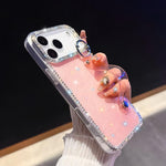 水鑽閃粉手腕帶支架手機殼，適用於iPhone 17 Pro Max