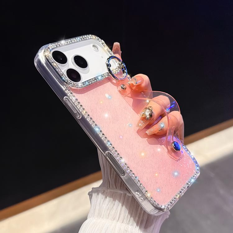 水鑽閃粉手腕帶支架手機殼，適用於iPhone 17 Pro Max