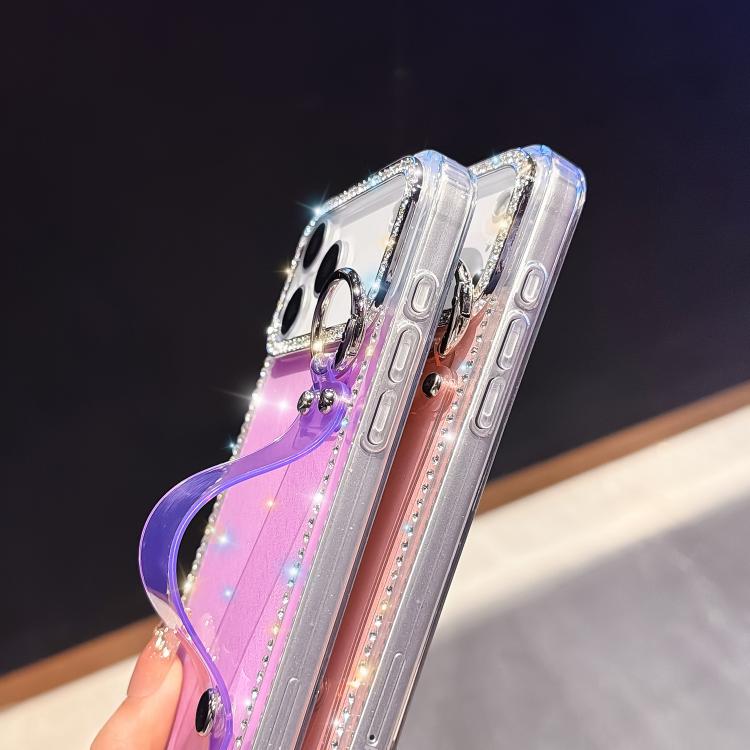 水鑽閃粉手腕帶支架手機殼，適用於iPhone 17 Pro Max