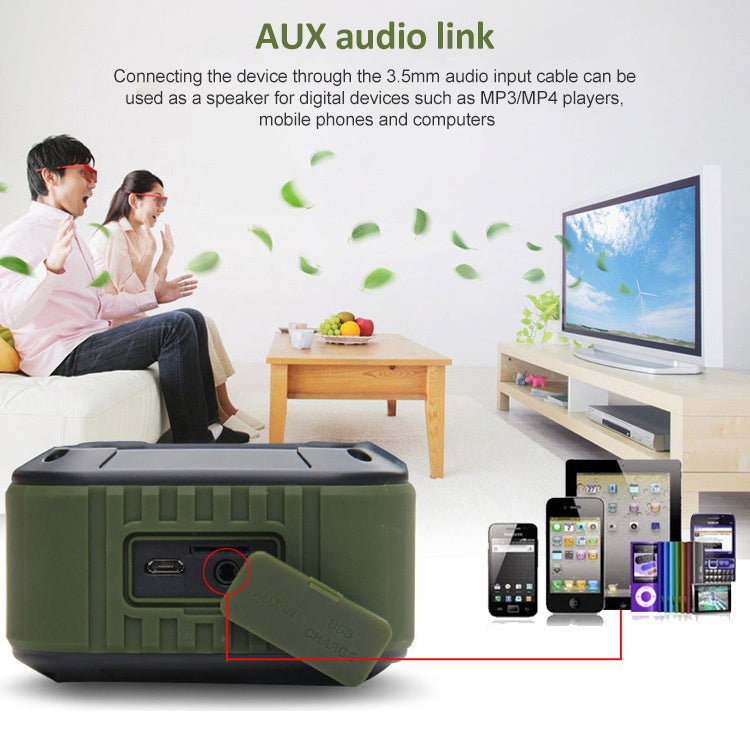 W-KING S7 迷你無線防水喇叭，具備 TF/FM/AUX/NFC 藍牙功能，自行車喇叭，黑色、橙色、藍色、軍綠色
