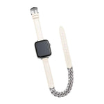 鑽石鑲嵌手鍊真皮錶帶，適用於 Apple Watch 46mm / 49mm / 45mm / 44mm，適用於 Apple Watch 42mm / 41mm / 40mm / 38mm