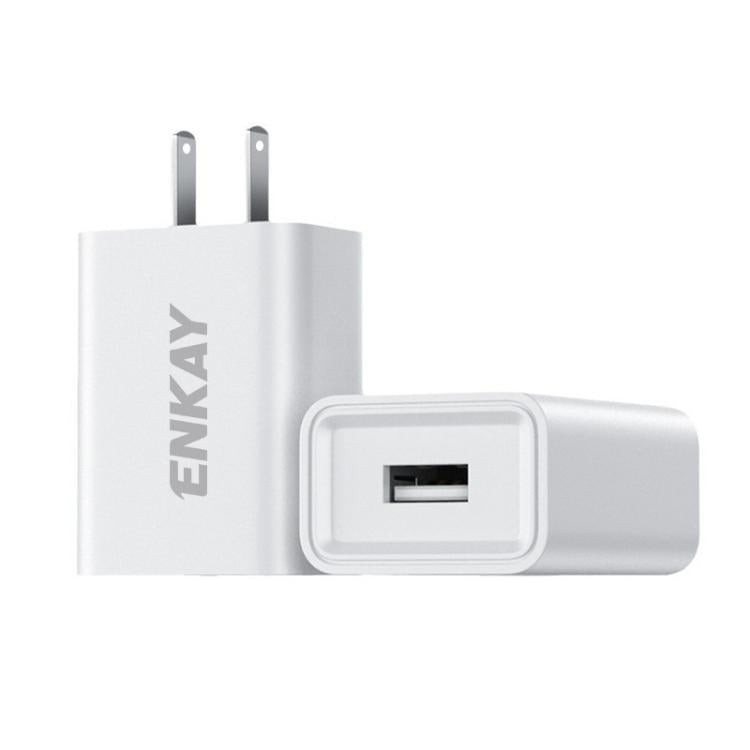 ENKAY 10W USB 牆壁充電器 5V 2A 電源適配器，歐規插頭，美規插頭