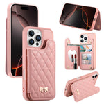 鏡面菱形紋理金屬蝴蝶結素皮卡包手機殼，適用於iPhone 17 Pro Max、iPhone 17 Pro、iPhone 17、iPhone 16 Pro Max、iPhone 16 Pro、iPhone 16 Plus、iPhone 16
