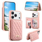 鏡面菱形紋理金屬蝴蝶結素皮卡包手機殼，適用於iPhone 17 Pro Max、iPhone 17 Pro、iPhone 17、iPhone 16 Pro Max、iPhone 16 Pro、iPhone 16 Plus、iPhone 16