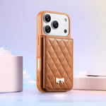 鏡面菱形紋理金屬蝴蝶結素皮卡包手機殼，適用於iPhone 17 Pro Max、iPhone 17 Pro、iPhone 17、iPhone 16 Pro Max、iPhone 16 Pro、iPhone 16 Plus、iPhone 16