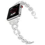 8 字形 VO 鑲鑽純不鏽鋼手腕錶帶，適用於 Apple Watch Series 3 & 2 & 1 38mm