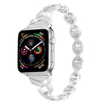 8 字形 VO 鑲鑽純不鏽鋼手腕錶帶，適用於 Apple Watch Series 3 & 2 & 1 38mm