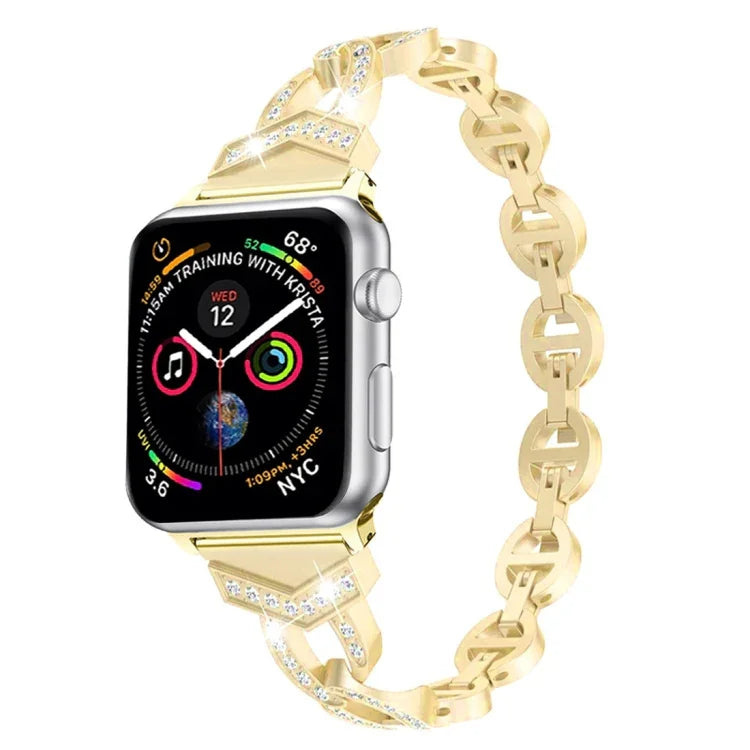 8 字形 VO 鑲鑽純不鏽鋼手腕錶帶，適用於 Apple Watch Series 3 & 2 & 1 38mm