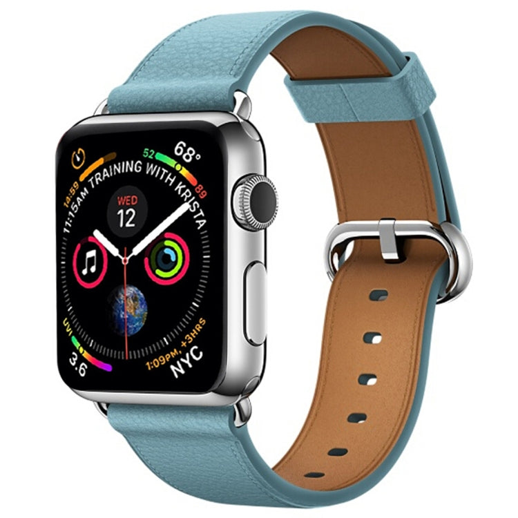 經典按鈕皮革手腕錶帶，適用於 Apple Watch Series 3 & 2 & 1 38mm