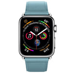 經典按鈕皮革手腕錶帶，適用於 Apple Watch Series 3 & 2 & 1 38mm