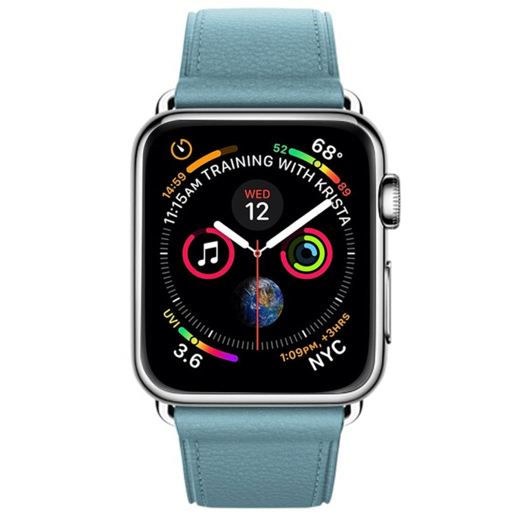 經典按鈕皮革手腕錶帶，適用於 Apple Watch Series 3 & 2 & 1 38mm