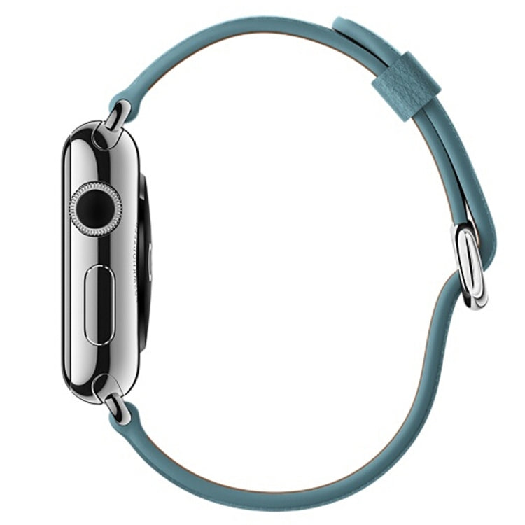 經典按鈕皮革手腕錶帶，適用於 Apple Watch Series 3 & 2 & 1 38mm