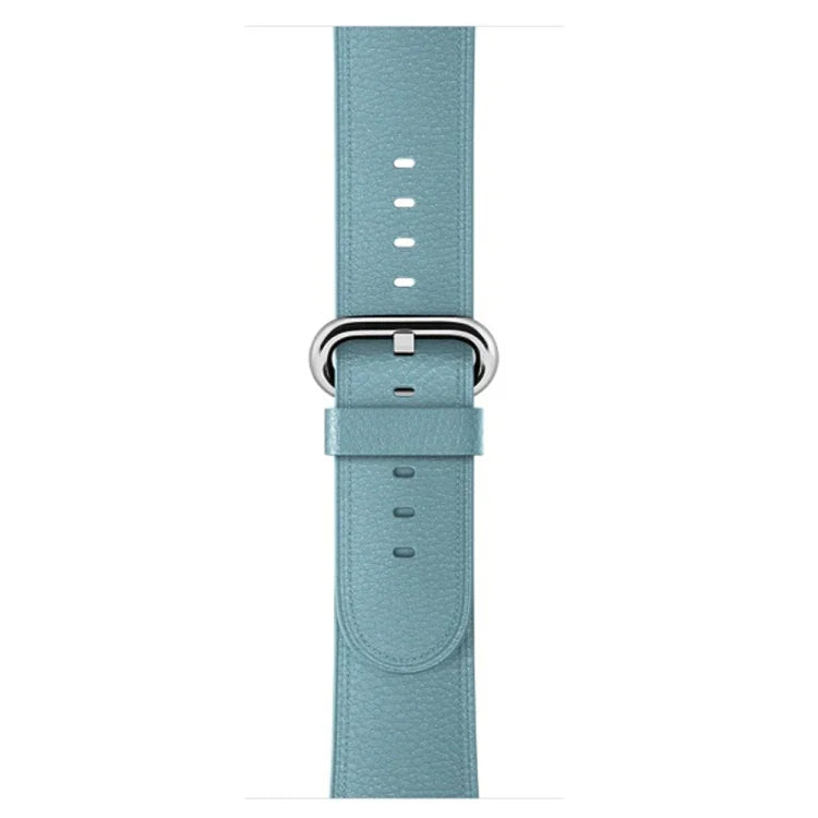 經典按鈕皮革手腕錶帶，適用於 Apple Watch Series 3 & 2 & 1 38mm