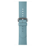 經典按鈕皮革手腕錶帶，適用於 Apple Watch Series 3 & 2 & 1 38mm