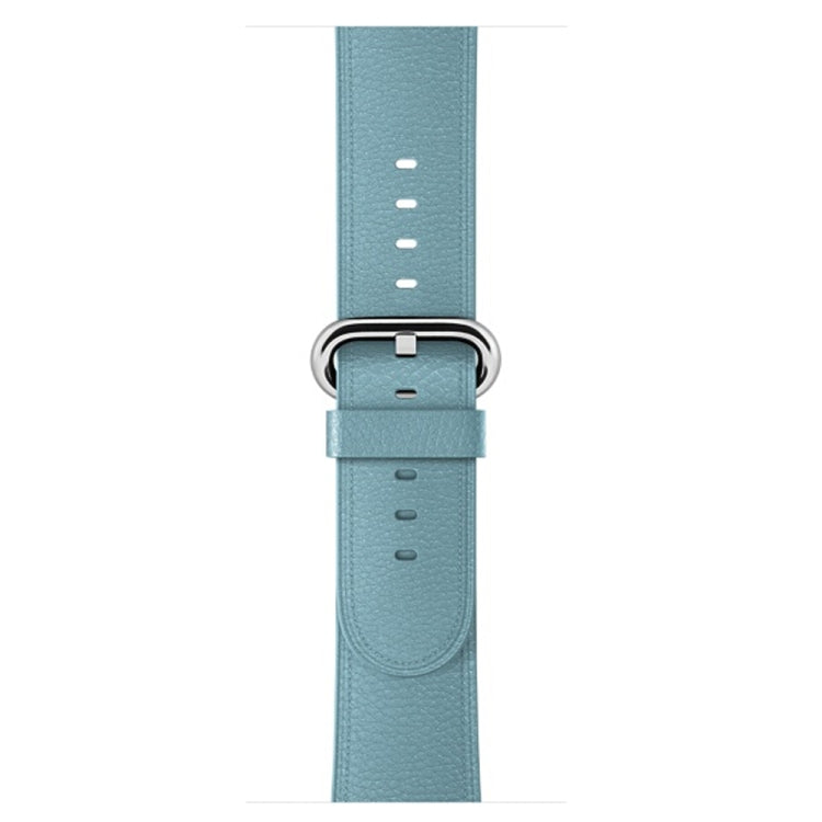 經典按鈕皮革手腕錶帶，適用於 Apple Watch Series 3 & 2 & 1 38mm