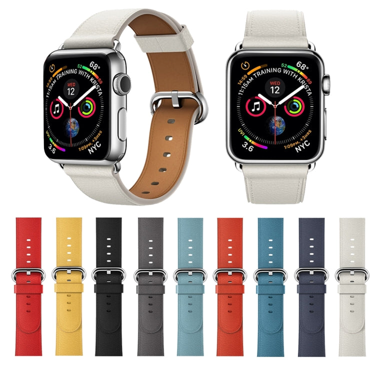 經典按鈕皮革手腕錶帶，適用於 Apple Watch Series 3 & 2 & 1 38mm