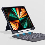分離式藍牙背光鍵盤磁吸四角氣囊保護套，適用於 iPad Air 13 2025 / 2024 / Pro 12.9
