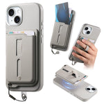 可拆卸磁吸卡包手機殼，附指環握把及防丟繩，適用於 iPhone 14、iPhone 14 Pro、iPhone 14 Pro Max