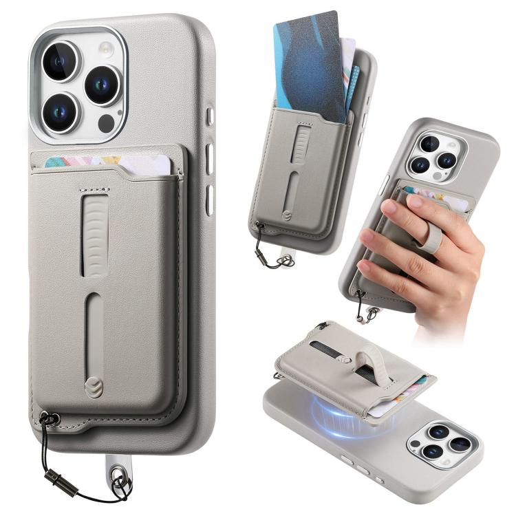 可拆卸磁吸卡包手機殼，附指環握把及防丟繩，適用於 iPhone 14、iPhone 14 Pro、iPhone 14 Pro Max