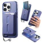 可拆卸磁吸卡包手機殼，附指環握把及防丟繩，適用於 iPhone 14、iPhone 14 Pro、iPhone 14 Pro Max