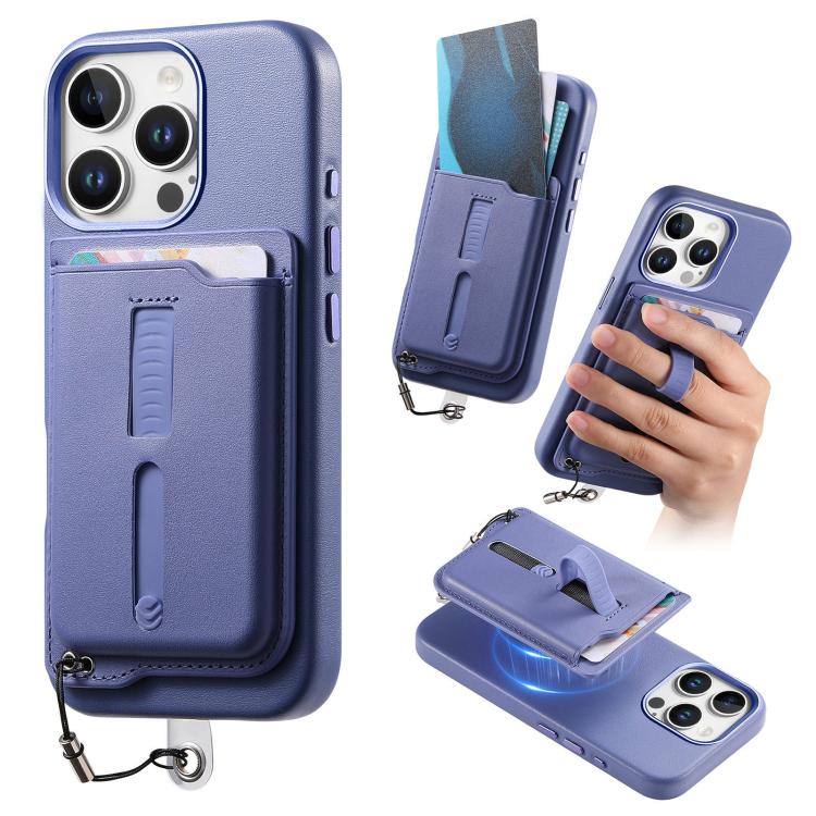 可拆卸磁吸卡包手機殼，附指環握把及防丟繩，適用於 iPhone 14、iPhone 14 Pro、iPhone 14 Pro Max