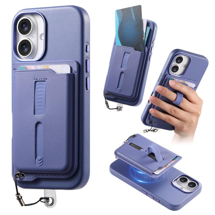 可拆卸磁吸卡包手機殼，附指環握把及防丟繩，適用於 iPhone 17e / 16e、iPhone 17 Pro Max、iPhone 17 Pro、iPhone 17、iPhone Air、iPhone 16 Plus