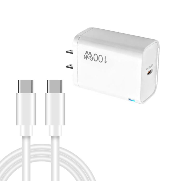 TE-PD46 GaN 100W PD 45W 完全相容充電器，附Type-C對Type-C數據線，美規插頭