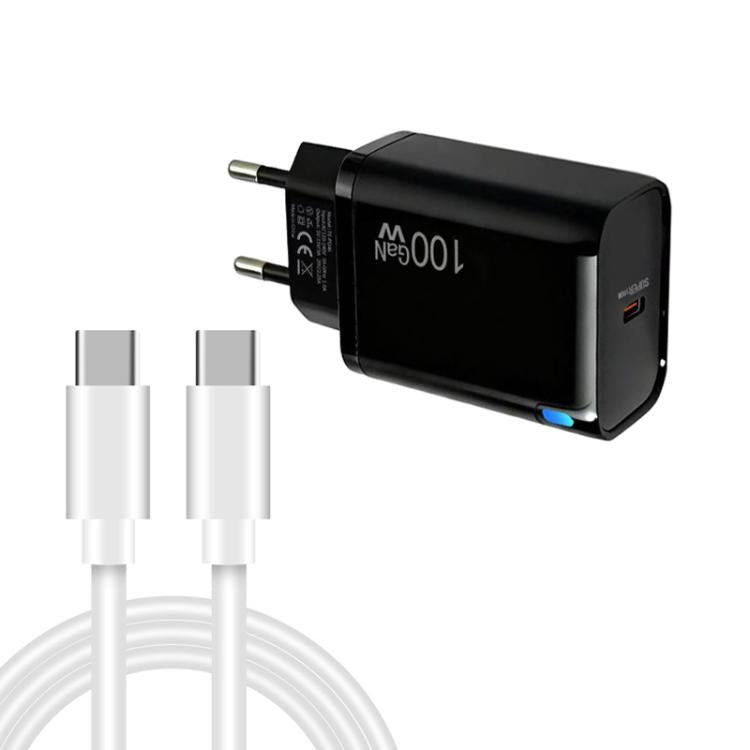 TE-PD46 GaN 100W PD 45W 完全相容充電器，附Type-C對Type-C數據線，歐規插頭