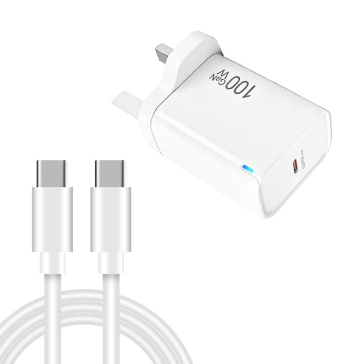 TE-PD46 GaN 100W PD 45W Fully Compatible Charger with Type-C to Type-C Data Cable，UK Plug