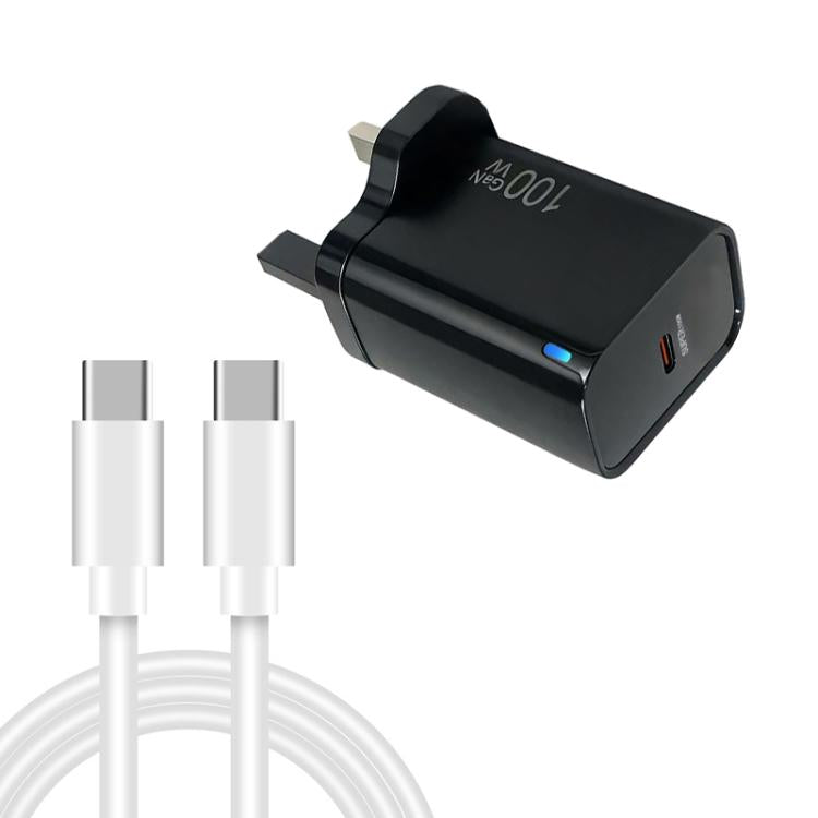 TE-PD46 GaN 100W PD 45W Fully Compatible Charger with Type-C to Type-C Data Cable，UK Plug