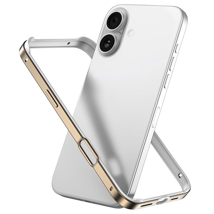 金屬混合矽膠四角防震散熱手機框架殼，適用於 iPhone 16 Pro Max、iPhone 16 Pro、iPhone 16 Plus、iPhone 16
