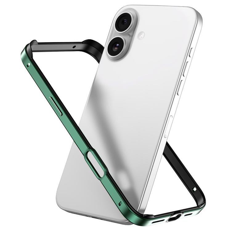 金屬混合矽膠四角防震散熱手機框架殼，適用於 iPhone 16 Pro Max、iPhone 16 Pro、iPhone 16 Plus、iPhone 16