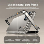 金屬混合矽膠四角防震散熱手機框架殼，適用於 iPhone 15 Pro Max、iPhone 15 Pro、iPhone 15 Plus、iPhone 15