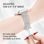 奢華扣鍊鑽石金屬錶帶，適用 Apple Watch 46mm / 49mm / 45mm / 44mm，適用 Apple Watch 42mm / 41mm / 40mm / 38mm
