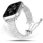 奢華扣鍊鑽石金屬錶帶，適用 Apple Watch 46mm / 49mm / 45mm / 44mm，適用 Apple Watch 42mm / 41mm / 40mm / 38mm