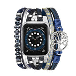 生命樹吊墜金屬真皮錶帶，適用 Apple Watch 46mm / 49mm / 45mm / 44mm，適用 Apple Watch 42mm / 41mm / 40mm / 38mm