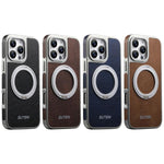 Suteni G6 瘋馬紋理電鍍360度旋轉支架磁吸手機殼，適用於 iPhone 13 Pro Max、iPhone 13 Pro